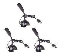 Pyatofly 3X Microfono USB Web Flexible Microfono de Cancelacion de Ruido para PC Ordenador Portatil Stand Negro