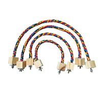 Pyatofly 4 Piezas Juguetes de Cuerda de Algodón de Color Loro Juguetes Elásticos para Escalar Loros Columpio para Pájaros Arnés Jaula Juguete para Mascotas Columpio,B
