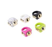 Pyatofly 5 anillos de plástico de resina acrílica estilo Y2K, unisex, coloridos, apilables y statement