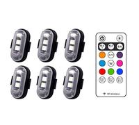 Pyatofly 6 Piezas de Luz de Advertencia LED para Motocicleta Dron de Luz de SeñAl Universal con Controlador de Luz EstroboscóPica Indicador de 8 Colores