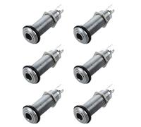 Pyatofly 6X 1/4 de Pulgada Cromo Cilindro Enchufe de Montaje Insertado de Guitarra Electrica Guitarra Bajo