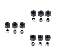 Pyatofly 9 piezas Enrutador Collet Set Chuck Heads Adapter para Taladros Grabado Trimming Tallado Máquina Enrutador Eléctrico Fresa