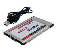 Pyatofly Adaptador de Tarjeta PCMCIA USB 2.0 CardBus 2 Puertos 480M para Computadora PortáTil