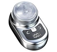 Pyatofly Afeitadora EléCtrica PortáTil Afeitadora de Bolsillo para Hombres Mini Afeitadora de Barba Pantalla LCD de AlimentacióN Afeitadora Recargable para Viajes en Casa-B