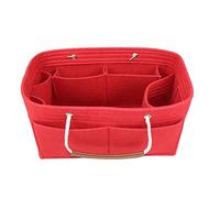 Pyatofly Bolsa de fieltro para cosméticos, bolsa de almacenamiento, cartera MM PM insertada en bolsa-rojo, Red
