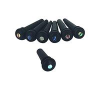 Pyatofly de Puente de Guitarra de éBano, Pin de Extremo de éBano, Pin de Extremo, Punto Abanlone para Reemplazo de Piezas de Guitarra AcúStica (Negro)