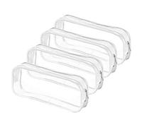 Pyatofly Estuche para LáPices Transparente de 4 Piezas, Estuche Transparente para LáPices de Gran Capacidad, Estuche para LáPices con Cremallera de PVC, Estuches con Cremallera