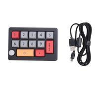 Pyatofly Interruptor mecánico macro programable de 13 teclas, 7 colores, luz RGB, teclado numérico para juegos, color negro