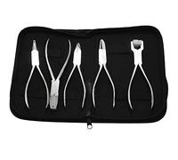 Pyatofly Juego de 5 alicates ópticos de acero inoxidable para reparación de gafas ópticas con bolsa negra