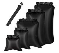 Pyatofly Juego de 6 Bolsas secas Impermeables para Kayak, Bolsas secas de Almacenamiento al Aire Libre para Canoa, Camping, natación, Senderismo, Color Negro, Black