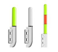 Pyatofly Lámpara de Pesca de 3 Piezas, Luz LED Eléctrica, Accesorio para Aparejos de Pesca, Flotador Luminoso (Encendido Fijo, Flash, Bicolor)
