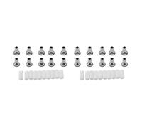 Pyatofly Mangas de Tubo de Cerámica de 20 Piezas Y Adaptadores de Conector de Cabeza MetáLica de 20 Piezas para Localizador Visual de Fallas de Fibra óptica