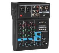 Pyatofly Mezclador Profesional de 4 Canales Bluetooth Mezclador de Audio DJ Console Efecto de ReverberacióN para el Hogar Karaoke USB KTV
