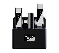 Pyatofly Micrófono Lavalier Inalámbrico con Pantalla LCD Caja de Carga Micrófono Portátil con Reducción de Ruido para Transmisión en,C
