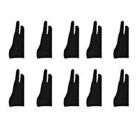 Pyatofly Paquete de 10 Guantes de Artista para Tableta Guante de Dibujo Digital Guante de Rechazo de Palma Gruesa con Dos Dedos para Almohadilla Gráfica (S)