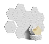 Pyatofly Paquete de 12 paneles adhesivos a de sonido, para aislamiento acústico y tratamiento acústico (blanco)