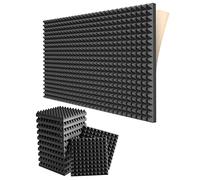 Pyatofly Paquete de 12 Paneles de Espuma una Prueba de Sonido Autoadhesivos Paneles AcúSticos de 2X12X12 Pulgadas con Espuma AcúStica de DiseñO Piramidal de Alta Densidad
