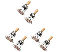 Pyatofly Perilla Selectora de Interruptor de Palanca del Selector de Pastillas Recto Recto de 3 Vías para Lp Partes de Guitarra Eléctrica, Plata & Beige (10 Pcs)