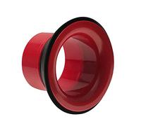 Pyatofly Potenciador de tambor de goma ABS con protector de agujero de puerto negro, cabezal de tambor con agujero de micrófono, rojo