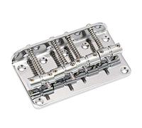 Pyatofly Puente de Guitarra de Bajo Fijo de Compatible con 4 Cuerdas Bajo de Jazz o Bajo de PrecisióN Estilo Bajo Guitarra de Carga Superior Cromada