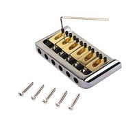 Pyatofly Puente de sillín rígido de 6 cuerdas con llave y tornillos para piezas de repuesto de guitarra eléctrica Strat
