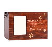 Pyatofly Urnas para Mascotas para Cenizas de Perros y Gatos, Regalo Conmemorativo de PéRdida de Mascotas, Marcos de Fotos, Urnas, Caja Conmemorativa de Madera para Mascotas