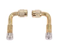 Pyatofy Adaptador de ExtensióN de VáLvula de ExtensióN de VáLvula 2Pcs NeumáTico áNgulo de Metal Doblado de 90 Grados para Bicicleta Moto Scooter