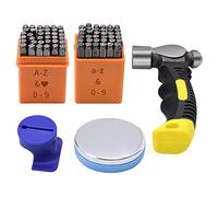 Pyatofy Kit de Estampado de Metal, 74 Piezas de 0,3 Cm Fuente de Arte MayúSculas y MinúSculas Juego de Punzones de Letras y NúMeros, Plantilla de Estampado de Metal