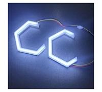 PYBYCEGNZK Kit halo para faross RGB APP Control Hexágono Ojos Ángel Anillos Halo Retroadaptación Faro Coche Motocicleta Blanco DRL + Luz Señal Giro Ámbar Faros Angel Eyes para coche