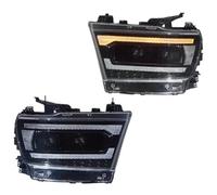 PYBYCEGNZK Luces Delanteras Coche Para Dodge 2019-2023 RAM 1500 2500 Actualización Estilo Lente Proyector Doble Lámparas Delanteras Automóvil Conjunto Faros Delanteros LED Automóvil