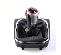PYBYCEGNZK Para VW Golf6 Para Jetta MK6 2010-2014 5 6 Perilla De Cambio Velocidad Palanca Cambios Cubierta Antipolvo Palanca Velocidad Coche(Red circle 5 Speed)