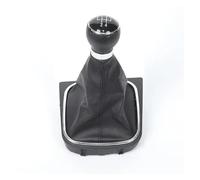 PYBYCEGNZK Para VW Para Jetta MK6 2010-2014 5 6 Velocidades Perilla De Palanca Cambios Funda Cuero Para Collar Bota Palanca Velocidad Coche(5 Speed Black Line)