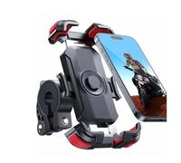 PYBYCEGNZK Porta Teléfono Bicicleta Soporte para Teléfono De Motocicleta para Bicicleta Ultraestable Abrazadera para Celular En El Manillar para Scooter Soporte Móvil Moto(Black and Red)