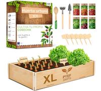 PYEF CRAFTS Kit Cultivo XL Huerto Urbano Huerta en Terraza & Kit Autocultivo en Casa - Mini Huerto en Casa Ecológico con 6 Tipos de Semillas