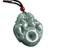 PYENHDI Collar de jade Feng Shui, Collar con colgante de jade la riqueza, jadeíta natural, doble Pixiu/Pi Yao, cierre seguro
