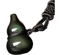 PYENHDI Collar de jade Feng Shui, Collar de calabaza obsidiana con ojo arcoíris natural Wealth Wu Lou, joyería cristal curativo