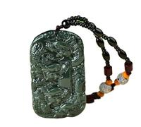 PYENHDI Collar de jade Feng Shui, Collar de jade hetiano natural, piedra talismán for mujeres y hombres, colgante amuleto la suerte