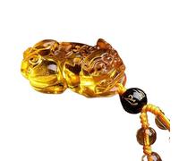 PYENHDI Collar de jade Pixiu, Collar con colgante brasileño amarillo Pi Yao Pixiu de Feng Shui, gema cuarzo 7A