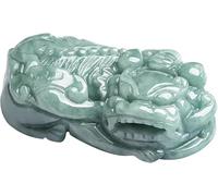 PYENHDI Collar de jade Pixiu, Collar de la Riqueza Feng Shui con Amuleto Pi Yao, Señor Supremo, Agua Azul, Nivel A, Colgante Jade Fei Cui