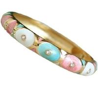 PYENHDI Pulsera Cloisonné, Brazaletes clásicos únicos de color circular con esmalte Cloisonne for mujer, artesanía tradicional