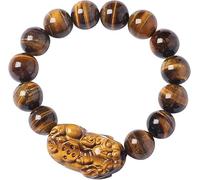 PYENHDI Pulsera Feng Shui, Pulsera Pixiu de piedra ojo tigre la riqueza, talismán for atraer suerte, decoración Feng Shui