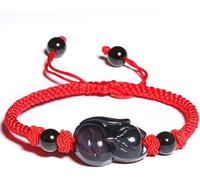 PYENHDI Pulsera Feng Shui, Pulsera talismán de obsidiana arcoíris for la prosperidad y riqueza, con gemas curativas cristales naturales