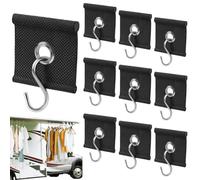 PYEUIFT 10 ojales para rieles de refuerzo de 5/6 mm, 7/8 mm, Ganchos de Toldo, 10Pares Ganchos para Toldo Ganchos en Set de Forma de S Camping Accesorios Camper Ganchos para Autocaravana (negro)