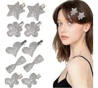 PYEUIFT 10 Piezas Pinzas para el Pelo con Diamantes de ImitacióN, Brillantes Y de Moda, Accesorios de Estilo Y2k para Mujeres Y NiñAs, Regalos de Fiesta Y CumpleañOs.