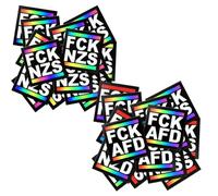 PYEUIFT, 100 Piezas Pegatinas, Política Izquierda Outdoor Pegatinas, FCKAFD Pegatinas, FCKNZS Pegatinas, 5 * 5cm Cuadrado, Cada 50 Piezas, Pegatinas Coche Exterior, Contra la Derecha, Uso Outdoor