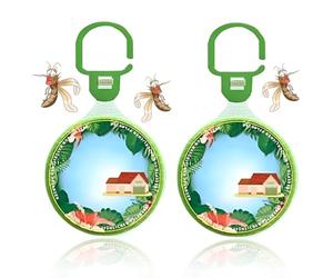 PYEUIFT 2 Piezas Colgantes Antimosquitos - Accesorios repelente de mosquitos - Natural Sin DEET - Aceites Esenciales- No Toxico- Citronela - Menta - Geranio - Hierba De Limón