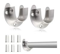 PYEUIFT 2 Piezas Soporte Barra Armario Soporte Bastón Armario Fijación Pared Práctico para Colgar Ropa Estable y Resistente Soporte Central para Barra de Armario