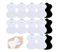 PYEUIFT 20 Piezas Electrodos para TENS, Electrodos de Parches Adhesivos, Parches Electroestimulador Reutilizables y Autoadhesivos con Conector de Botón de 3,5 mm, Parches para TENS y EMS(2