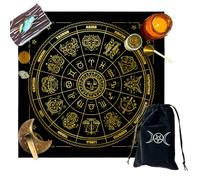 PYEUIFT, Tapete Tarot Adivinación, 1 Pieza, Mantel de Altar, Tapete Cartas Tarot, Bolsa Tarot, Cartas Oráculo Zubehör, Péndulo Esotérico Für Tarotkarten, Péndulo, Cartomancia (Un Mantel + Una Bolsa)