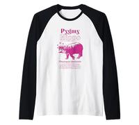 Pygmy Hippo Cute Encyclopedia Vintage Zoology Camiseta Manga Raglan